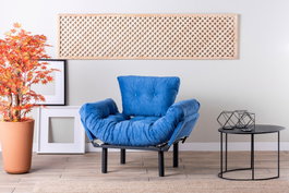 Atelier Del Sofa Nitta Single - Sillón de orejas Azul